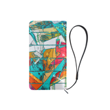 teal burst Clutch / Wristlet