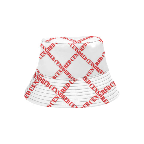 White Censored Bucket Hat