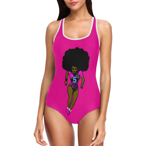 Pink Fly Girl Swimsuit Vest One Piece Swimsuit