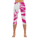 Dope Pink Rose  Low Rise Capri Leggings