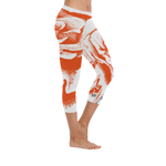 Orange Dope Rose Capri Leggings