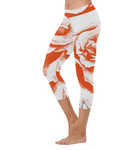 Orange Dope Rose Capri Leggings