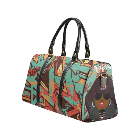 Rap Battle Waterproof Travel Bag - Brown/Teal