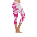 Dope Pink Rose  Low Rise Capri Leggings