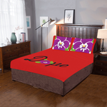 Dope Red African Violet 3-Piece Bedding Set