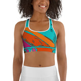 Teal Burst Sports Bra