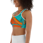 Teal Burst Sports Bra