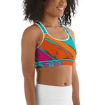 Teal Burst Sports Bra